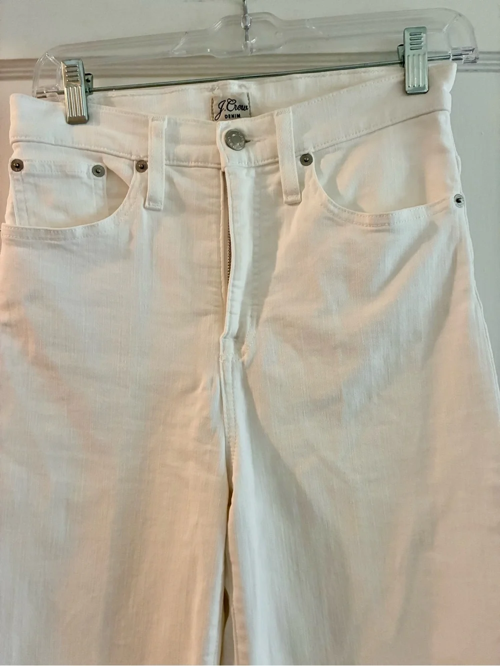 J CREW White Straight Leg High Rise Ankle Jeans 26